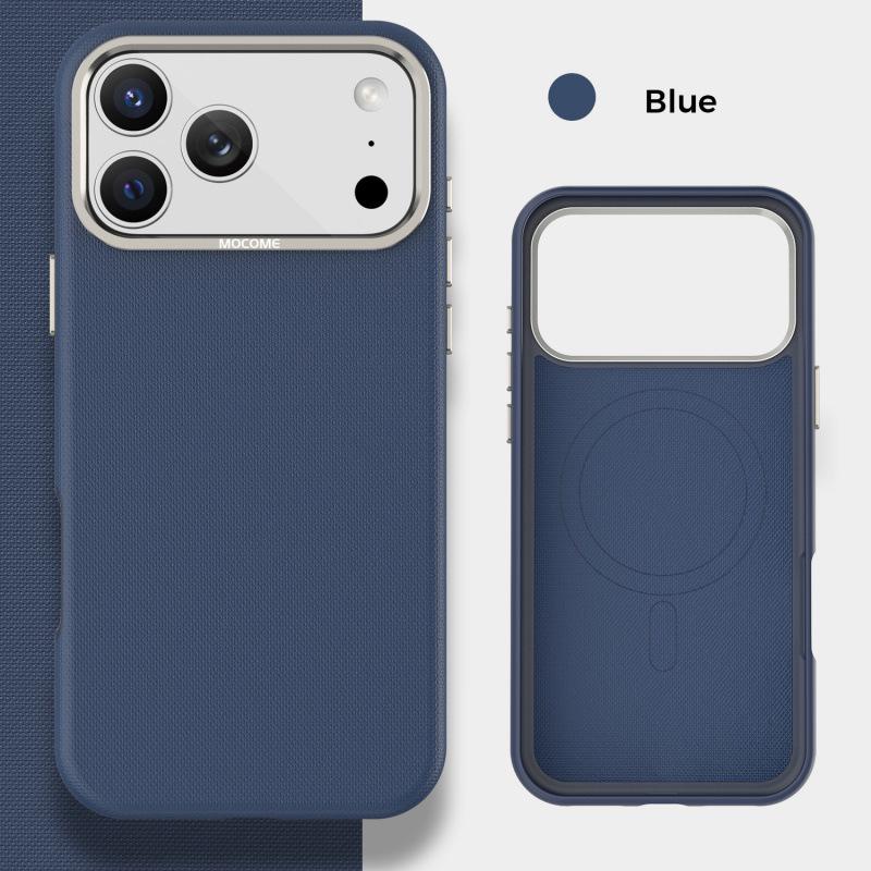 

iPhone 17 Pro Max Tech Fabric Magnetic Case - Apple 16 High-End Feel, Protective Cover 14 Plus синий