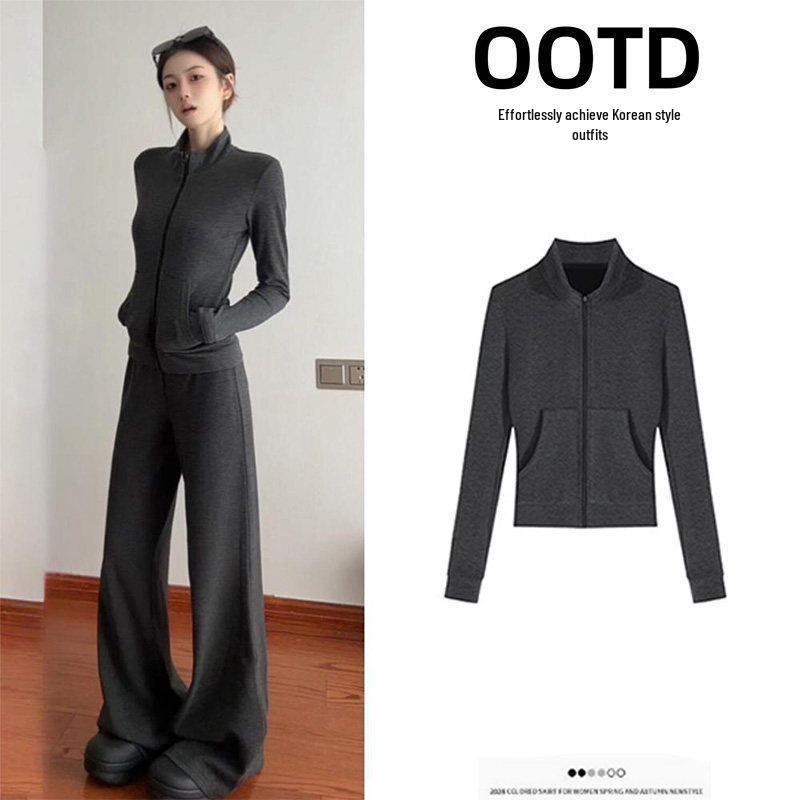Women's Striped Casual Suit - Spring 2026 Korean Style, Old Money Look, Light-Colored Intellectual Outfit
