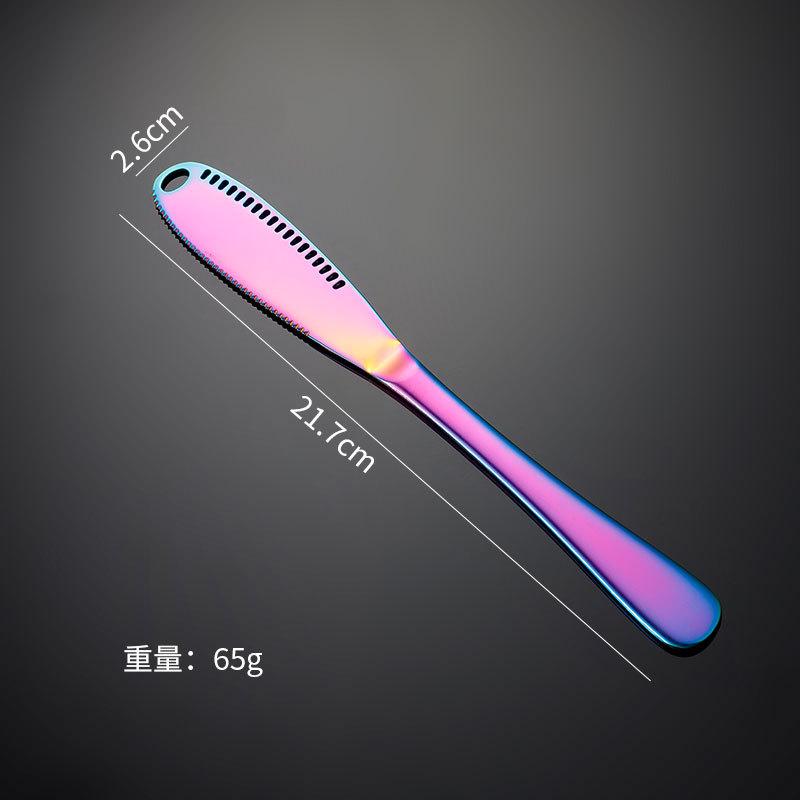 Käsemesser aus Edelstahl rundes Loch kreative Modellierung farbig titanbeschichtet Crememesser Backgeschenkwerkzeug