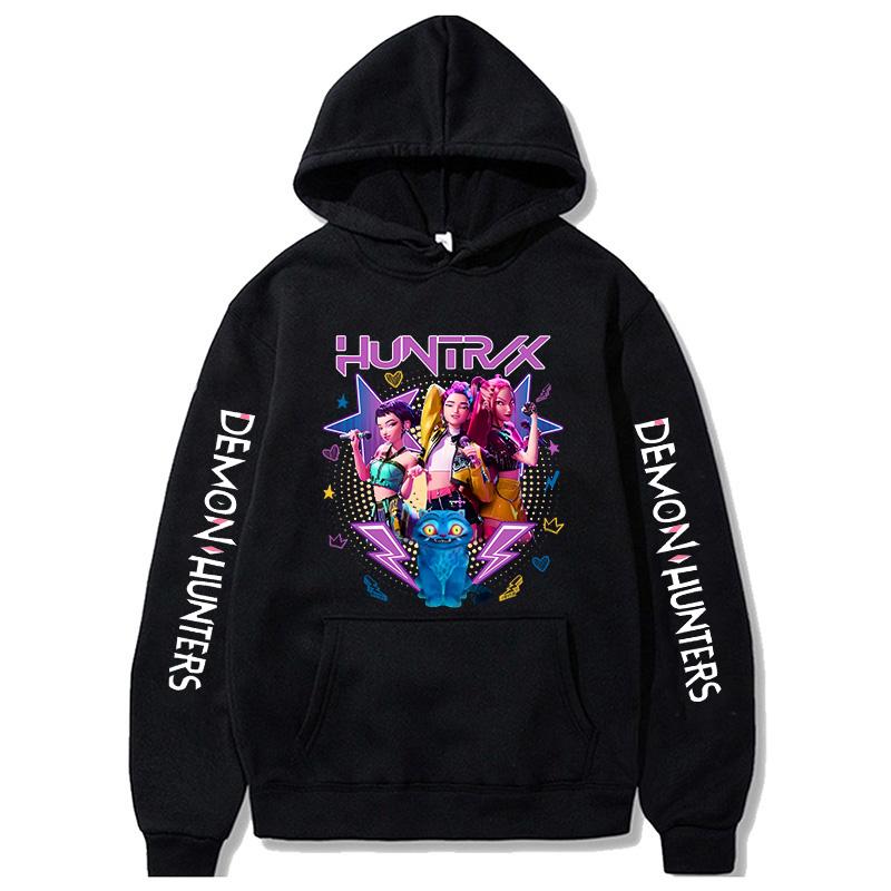 

Худи Kpoop Demon Hunters Женские Манга Винтажные Худи Одежда Y2k С капюшоном Уличная одежда Смешные Толстовки с фильмами M