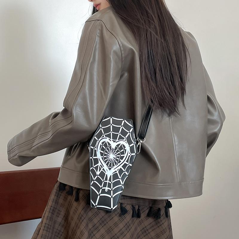 Personality Trend Women's Bag 2025 New European and American Fashion Niche Design Shoulder Bag Halloween Funny Messenger Bag Pu