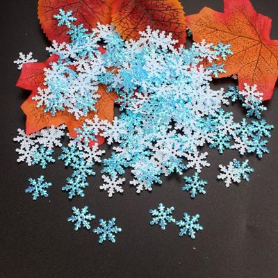 Confettis Flocons de Neige de Noël Multicolores Rigolos Paillettes 1,5 cm / 2 cm / 3 cm Flocons de Neige Artificiels Sequins Flocon de Neige DIY Mariage