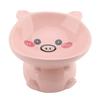 Cat Food Bowl Elevated for Dog Ceramic Cute Cartoon Animal Piggy Shape Tip Proof Home Multifunctiona