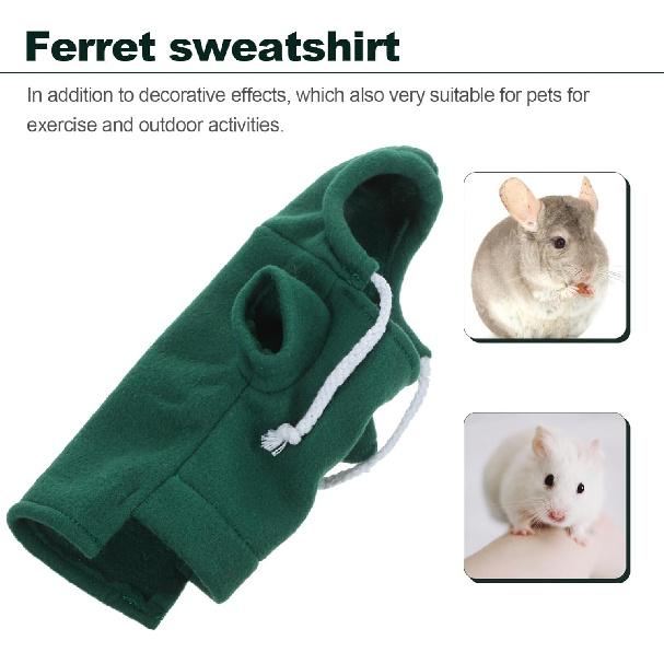Ferret Clothes Hamster Sweatshirt Guinea Pig Hoodie Hamster Sweater Bunny Hamster Clothing Guinea Pig Outfits Small Animal Warm Vest Green S Red