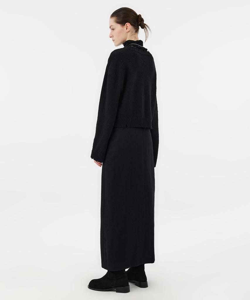 YOUTH Damaged Cropped Knit - Black