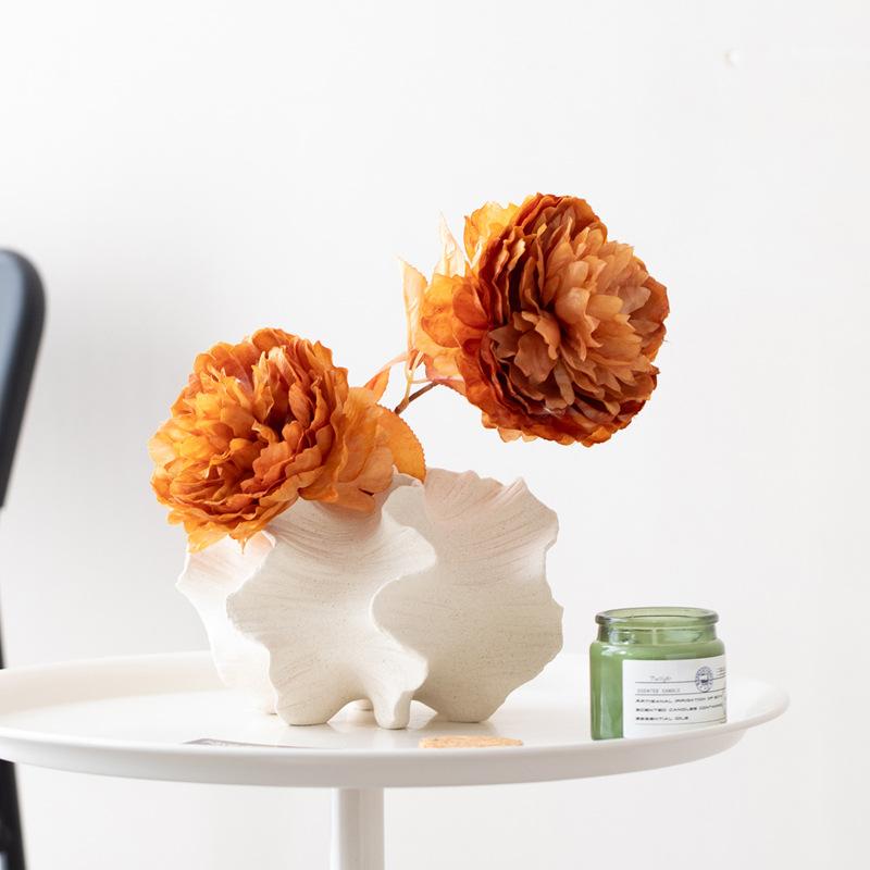 Xiaohongshu Creative Special-Shaped Star Fruit Flower Arrangement Ceramic Vase High-End Desktop Simple Decorative Ornament
