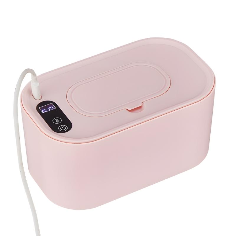 

LED Display Wipes Warmer Constant Temperature Control Moisturizing Feature Portable Large Capacity for Home Use розовый
