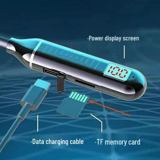 Sport Bluetooth Neckband Headset with Card Slot, Digital Display, and Long Standby Time