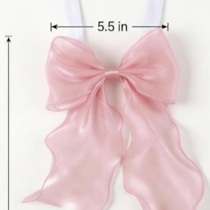 French Bow Curtain Tie, Pink and Blue Gauze Curtain Decoration, Ribbon, Living Room, Bedroom, Princess Style, Tie Rope, Wedding Decoration
