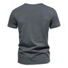 Summer Men's Solid Color CottonT-shirt V Neck Slim Fit Breathable Tops Casual  Cozy Tees Classic Male Dailywear