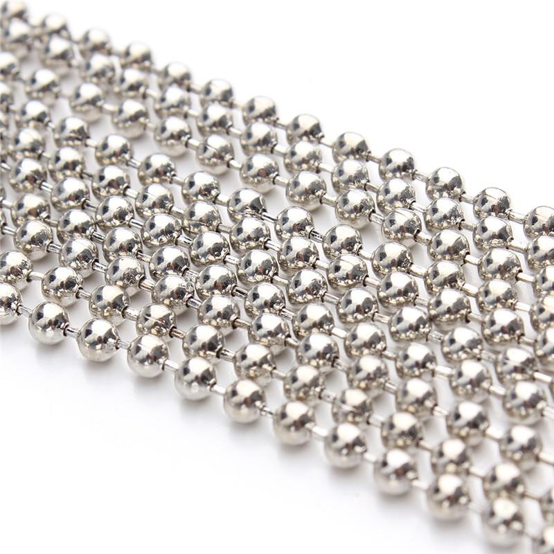 10 Meters 1.2 1.5 2 mm Metal Ball Bead Chains Bulk Kettingen Necklace Chain For Jewelry Making DIY Bracelet Necklaces Wholesale