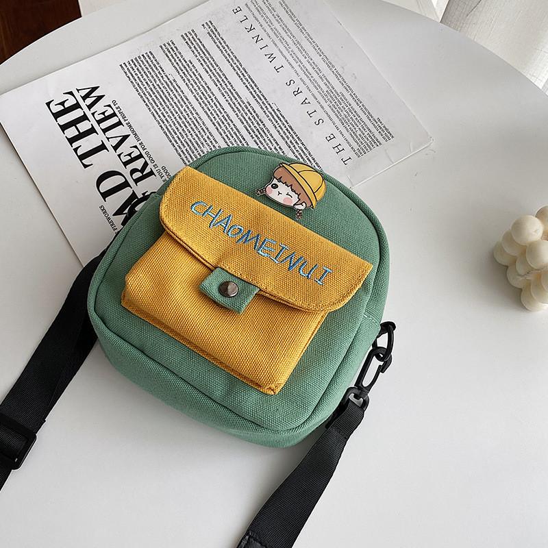 New Cute Girl Shoulder Bag Japanese Style Fashionable Canvas Bag Korean Version Colorful Small Size