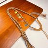 Hand-Woven Wealth God Tibetan Necklace with Thangka Pendant and Rope