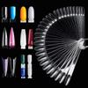 50pcs Fan-Shaped Nail Practice Display Tips Clear Nail Display Sticks  Display Board