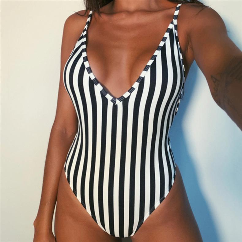 New black European and American women's one-piece swimsuit sexy bikini bikini