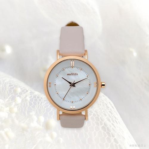 Fieldwork Women's Analog Watch with Leather Strap, Pink Gray, YM108-2, Pink