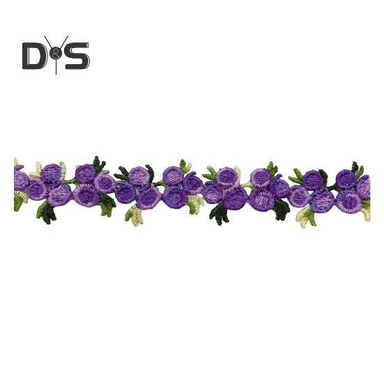 15 Yards Blommig Spetskantband Polyester Broderad Spetsapplikationsremsa Blommig Spetsband Sytyg för DIY-hantverk Bröllopsdekorationer