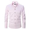 Men's Slim Fit Black Long-Sleeve Business Shirt