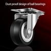 14Pcs 1inch PVC Furniture Casters with Brake Universal Heavy Trolley Wheel for Smooth Quiet Movement Easy to Install
