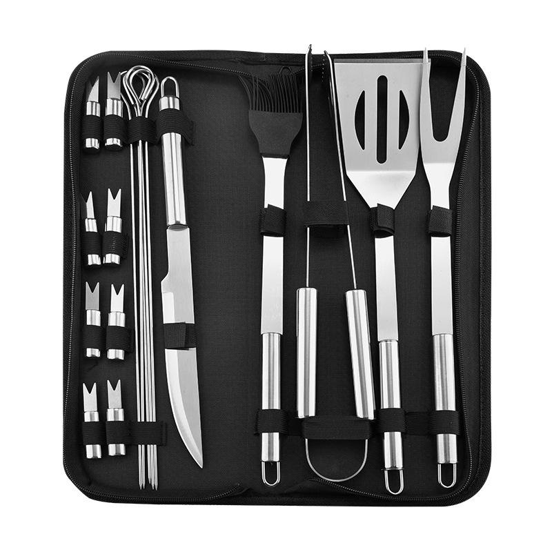 18-Piece Portable Stainless Steel BBQ Tool Set with Oxford Bag