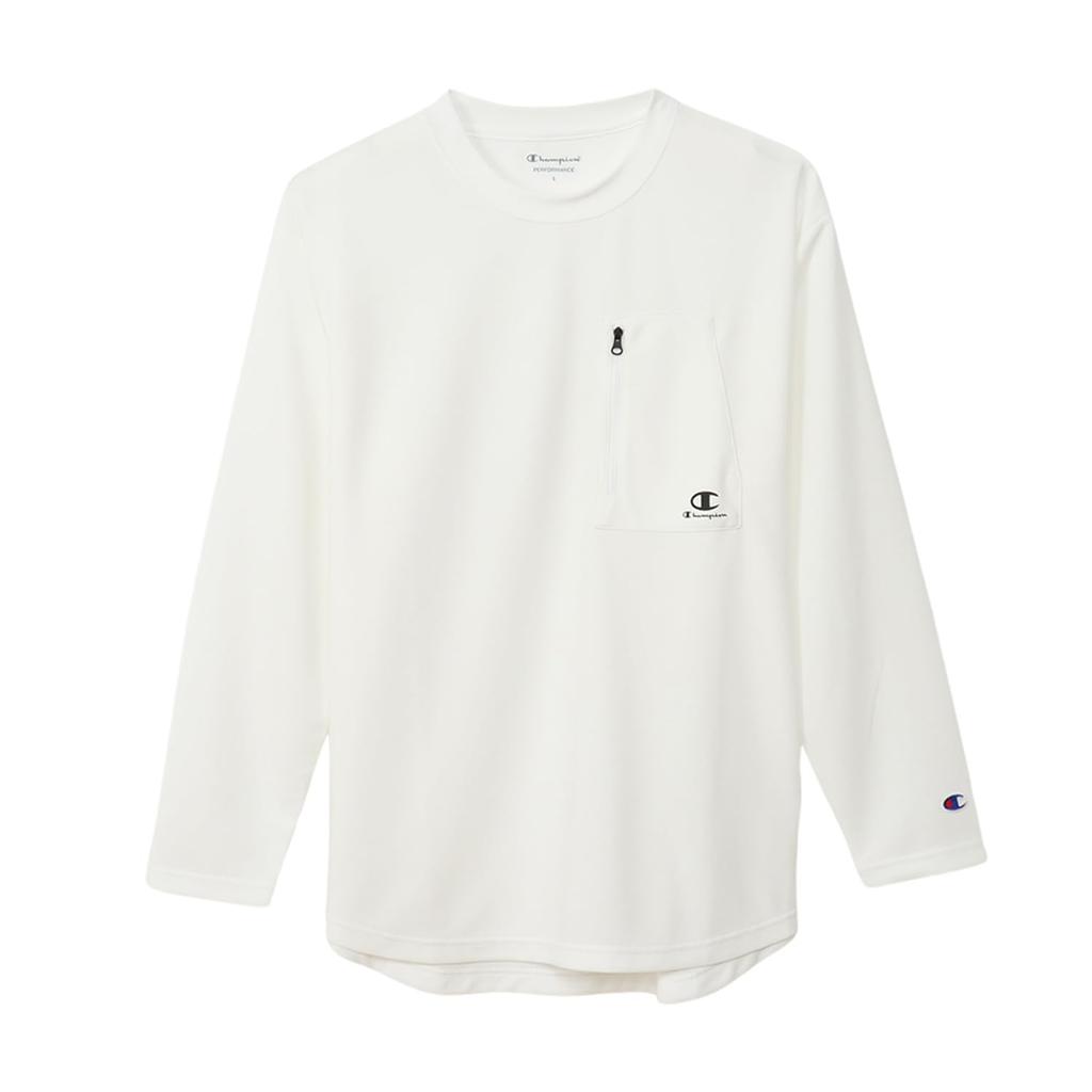 Champion Long Sleeve Crew Relax Quick UV Water One Point Long Sleeve L T-Shirt, Neck, Fit, Drying, Protection, Repellent, Logo, T-Shirt, Men's Sports,