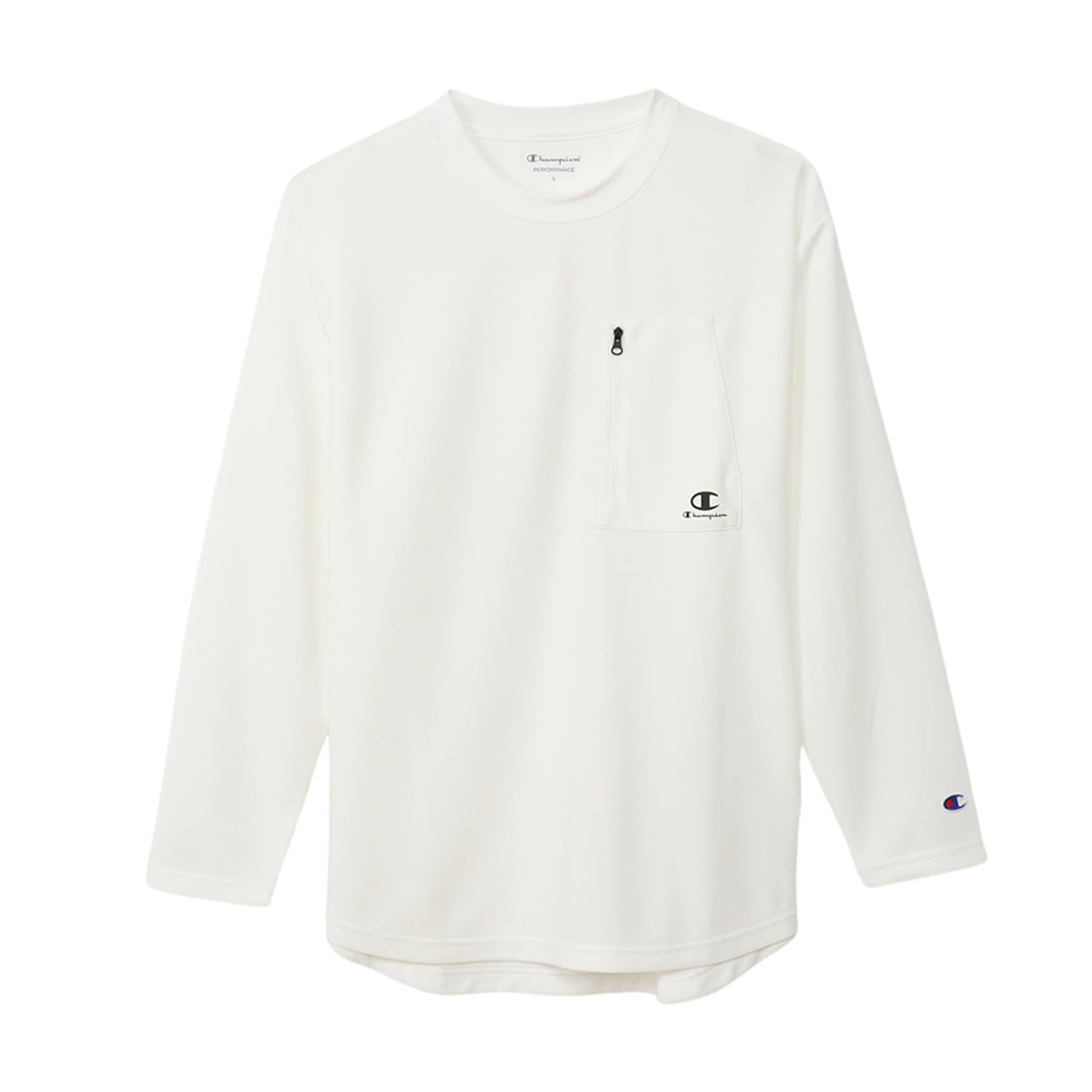 

Champion Футболка с длинным рукавом, круглой горловиной, свободного кроя, быстросохнущая, защита от УФ-лучей, водоотталкивающая, с логотипом, футболка, мужская спортивная, белый