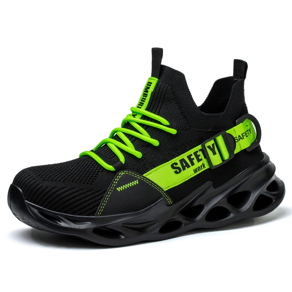Pantofi de siguranță pentru bărbați, pantofi de lucru cu vârf din oțel, ușori, anti-zdrobire, anti-punctură, respirabili, la modă