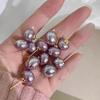 Aurora Purple High-gloss Pearl Stud Earrings - Elegant and Versatile Design, Luxurious and Sophisticated Earrings for Women