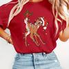 Ladies Bambi Christmas Tshirt All Season Pure Cotton Casual Fashion Suitable for Both Unisex and Women