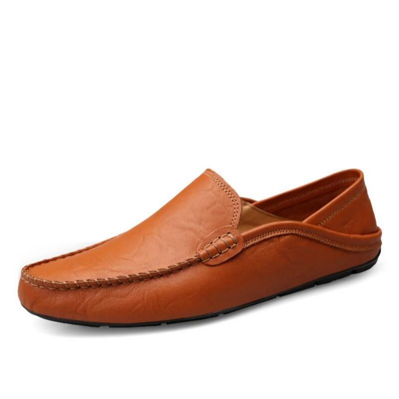 Men Shoes Casual Genuine Leather Mens Loafers Moccasins Designer Slip On Boat Shoes High Quality Chaussure Homme Plus Size 37-46