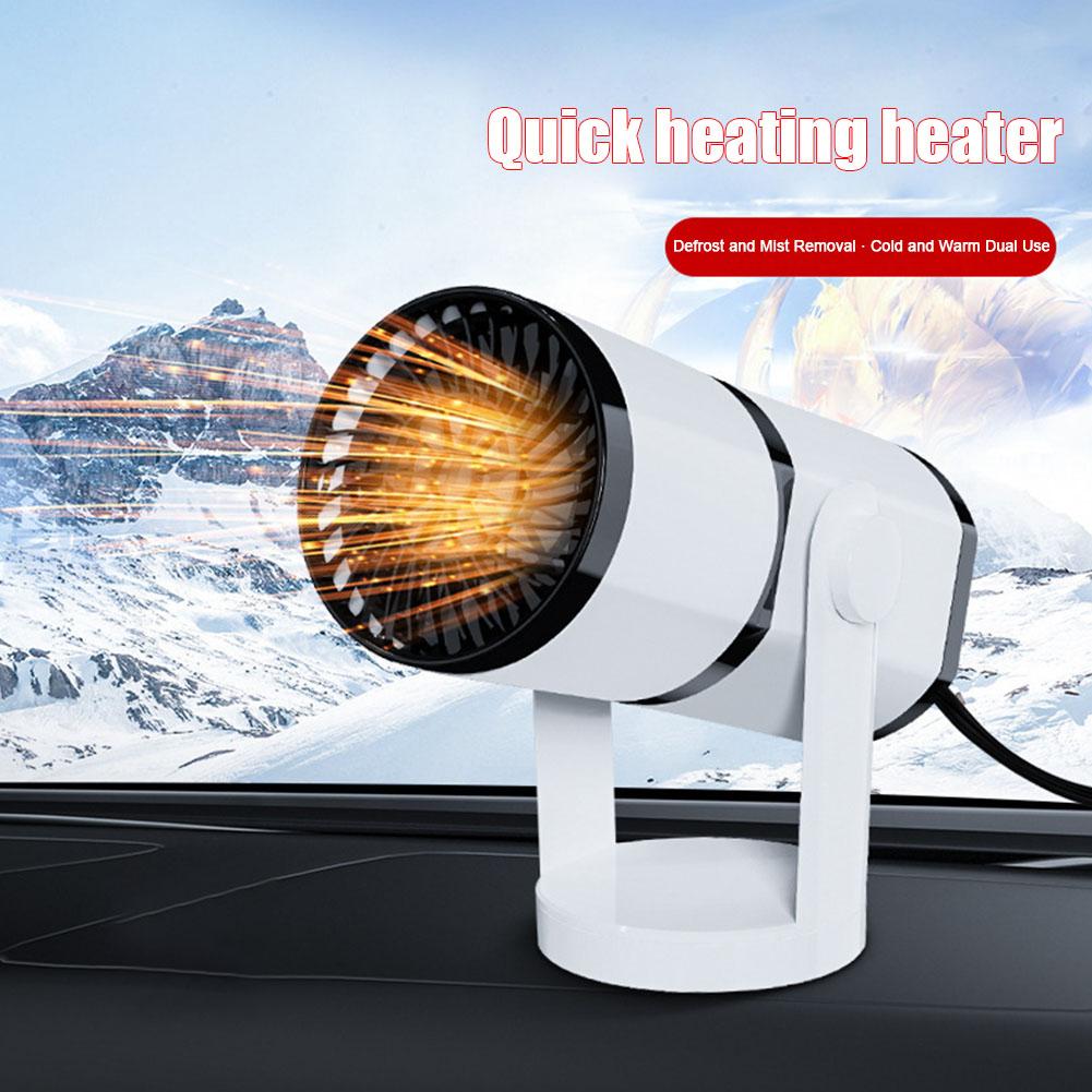 2in1 Portable Electric Car Heater Heating Cooling Fan Warmer Wind Defrosting Black ABS Snow Demister Defroster 12V 150W/24V 200W