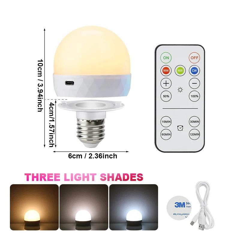 E27 LED-Glühbirne RGB USB-wiederaufladbar 5V-Ladung Intelligente Fernbedienung Campingausrüstung Party Für Zuhause LED-Lampen Lampe