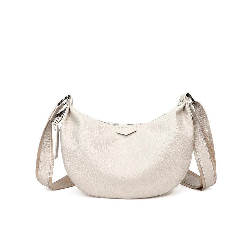 

Fashi Women Axillary Bag Genuine Leather Elegant female hobos Shoulder bags Solid Color ladies Handbags Large capacity Tote белый