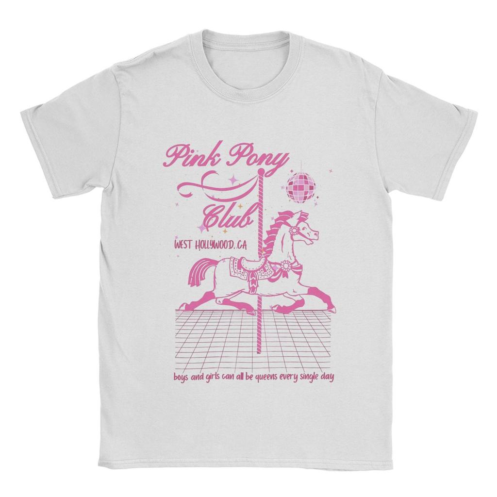 Novelty Chappell Roan Pink Ponys Club T-Shirts for Men Crewneck Cotton T Shirts Short Sleeve Tees Party Clothes