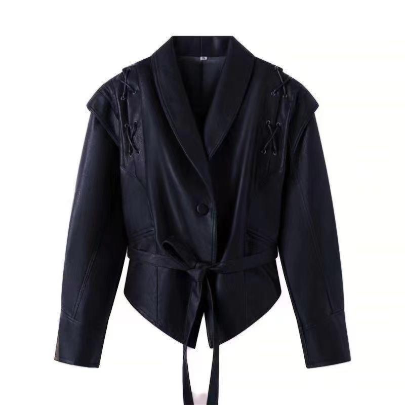 Womens Street Style Faux Leather Jacket