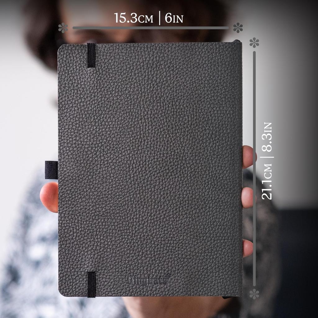 A5 Ruled Journal Notebook Softcover PU Leather Ideal for and Business with Elastic Pen and Bookmark Dingbats - - - Work, Travel, - Pocket, Closure,