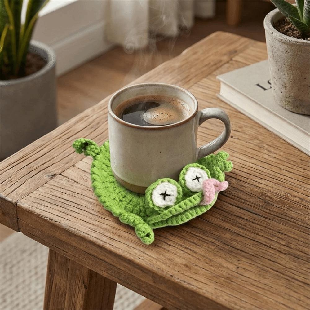 Cartoon Hitzebeständige Matte Rutschfest Gestrickte Tassenunterlage Tierische Getränkeuntersetzer Restaurant Tisch