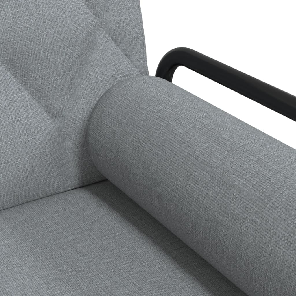Sofa Bed with Armrests Light Grey Fabric