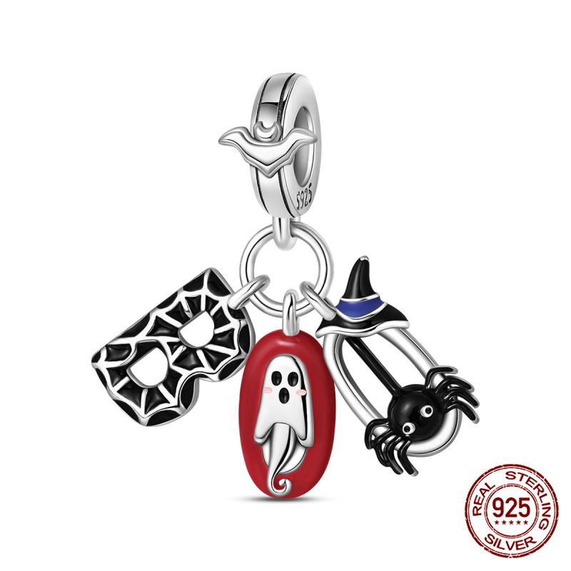 New In Original Charms Copper Glow In Skull And Pumpkin Charms Beads Fit 3Mm Original Bracelet For Women Diy Jewelry Gifts