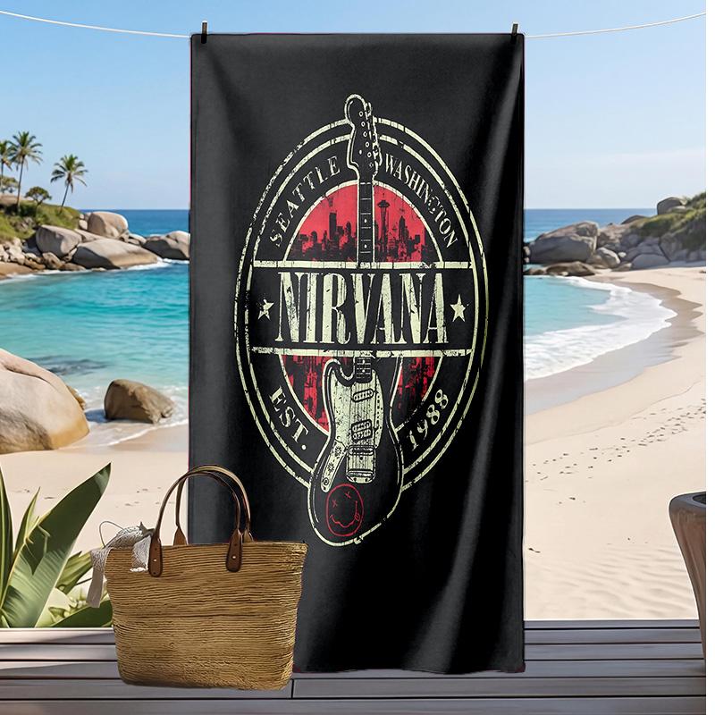 Nirvana Printed Quick Dry Beach Towel Super Absorbent Soft Lightweight Bath Towel for Pool Summer Travel