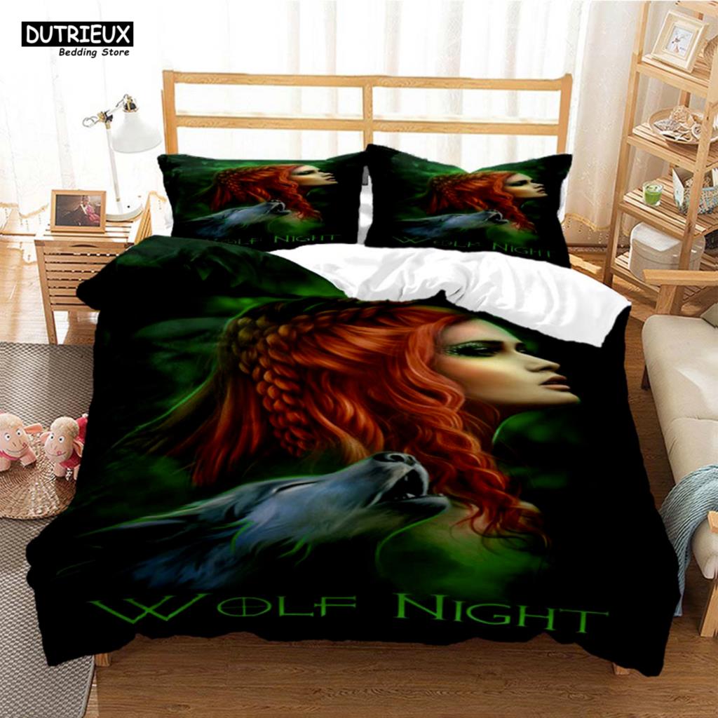 Comforter Wolf Digital Print Polyester Bedding Sets Child Boys Set For Teens Bedding Set Bed Comforter Set