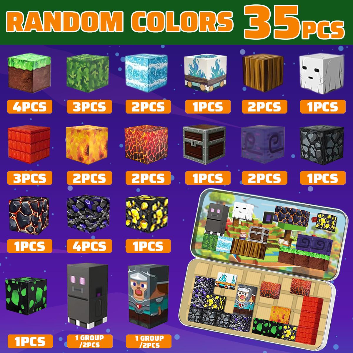 

35PCS Magnetic Building Blocks Lava Adventure Set for Age 3+ DIY Model Children STEM Educational Sensory Toy With Iron Box