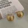 Shaped Brushed Metal Trendy Stud Earrings Women Frosted Earrings Ear Buckles Korean Style Earrings