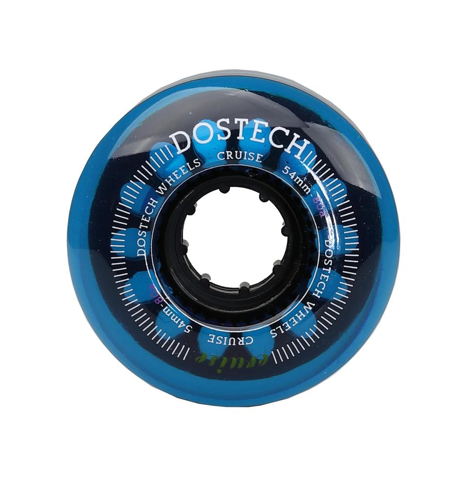 DOSTECH Cruise Wheel Clear Blue 54mm 80a Soft (Skateboard Wheel)