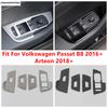 Car Inner Door Armrest Window Lift Button Panel Cover Trim For Volkswagen Arteon 2018 - 2024 / Passat B8 2016 - Accessories