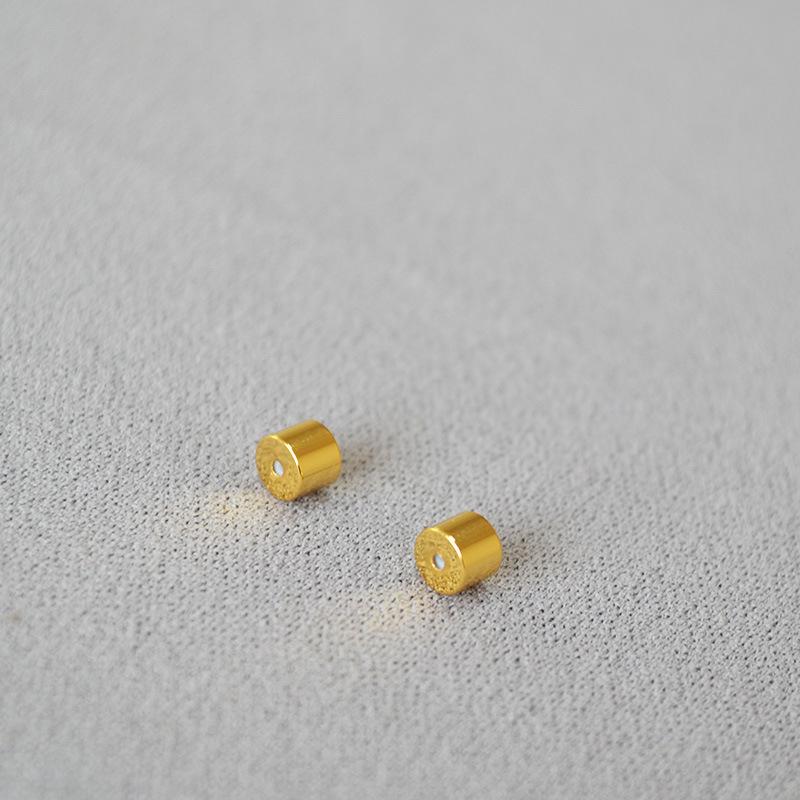 Gold-Plated Brass Non-Slip Silicone Bullet Gourd Ear Plug Jewelry Accessories for DIY