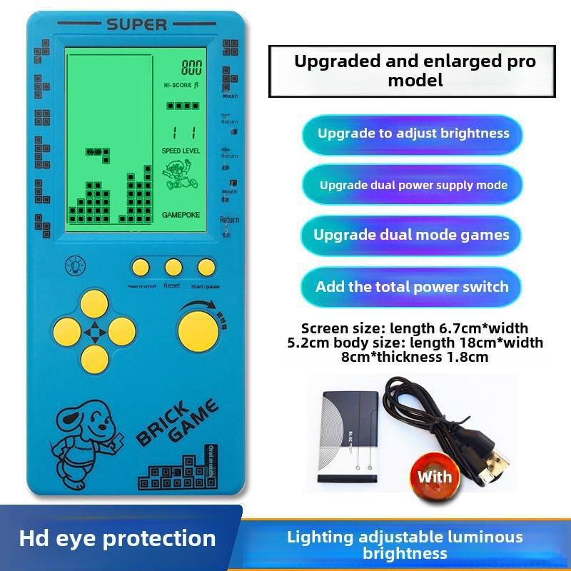 "4,1-Zoll Großbildschirm Retro Tetris Spielkonsole - Wiederaufladbares Klassisches Kinderspielzeug"