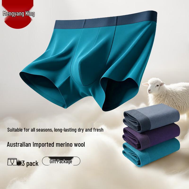 Mengyangwang Men s Modal Wool Blend Breathable Boxer Briefs L