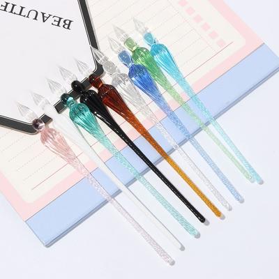 1 Stück Neuer Vintage Glas-Tauchfederhalter Kunst Malerei Zubehör Tinte zum Nachfüllen Handgefertigter Unterschriftenstift Kalligraphie Stift Schreibwerkzeuge