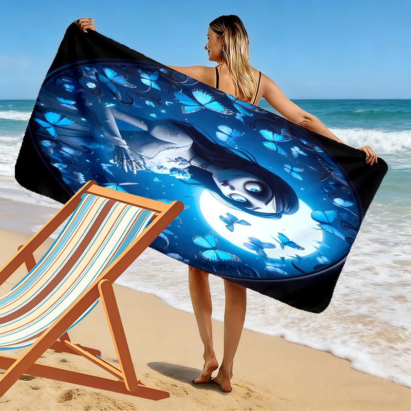 Leichenbraut Aufdruck Strandtuch, Großes Weiches Schnelltrocknendes Handtuch für Strand Camping Schwimmen